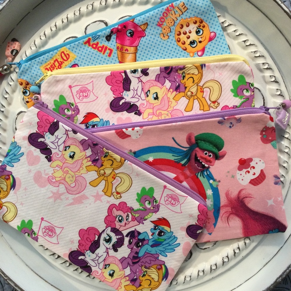 COTTON My Little Pony Bag Handmade Zipper Pouch Kids Womens Vacation Travel Bag